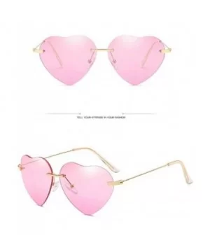 Vintage Sunglasses- Retro Love Ocean Piece Street Beat Peach Heart Shaped Sunglasses - B - CF18RU88QWO $3.35 Round