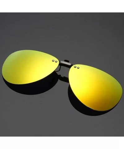 Men Polarized Clip Sunglasses Women Pilot Sun Glasses UV400 Eyeglasses Night Driving ZB-82 - 7 - CZ198AI9NX7 $15.93 Round