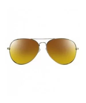 Gold Frame Yellow Mirror Lens Aviator Sunglasses With Case - CU12HPNQV5T $15.62 Oversized