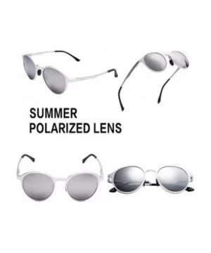 Retro Round Trendy Polarized Sunglasses for Women and Men UV400 Protection - Silver Frame+silver Lens01 - CD18KWHQSXG $13.01 ...