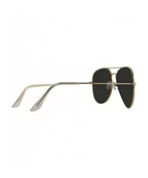 Gold Frame Yellow Mirror Lens Aviator Sunglasses With Case - CU12HPNQV5T $15.62 Oversized