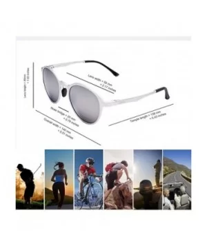 Retro Round Trendy Polarized Sunglasses for Women and Men UV400 Protection - Silver Frame+silver Lens01 - CD18KWHQSXG $13.01 ...