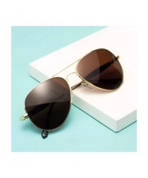 Mens Aviator Retro Metal/TR Frame Glass Lens Sunglasses for Men UV Protection Glasses for Men 3517 - Brown - CL18YKWKS7Z $13....