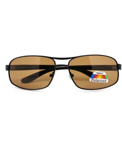 Polarized Lens Sunglasses Men's Oval Rectangular Fashion Frame - Black - CY11MWDK5Y1 $8.04 Rectangular