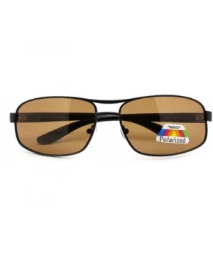 Polarized Lens Sunglasses Men's Oval Rectangular Fashion Frame - Black - CY11MWDK5Y1 $8.04 Rectangular