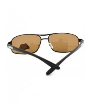 Polarized Lens Sunglasses Men's Oval Rectangular Fashion Frame - Black - CY11MWDK5Y1 $8.04 Rectangular