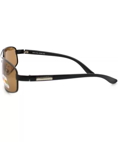 Polarized Lens Sunglasses Men's Oval Rectangular Fashion Frame - Black - CY11MWDK5Y1 $8.04 Rectangular