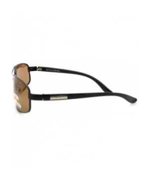 Polarized Lens Sunglasses Men's Oval Rectangular Fashion Frame - Black - CY11MWDK5Y1 $8.04 Rectangular