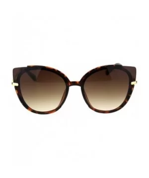 Womens Exposed Cat Eye Tip Large Cat Eye Designer Sunglasses - Tortoise Brown - C818QY905OS $8.89 Cat Eye