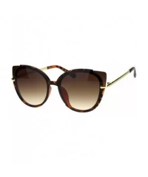 Womens Exposed Cat Eye Tip Large Cat Eye Designer Sunglasses - Tortoise Brown - C818QY905OS $8.89 Cat Eye