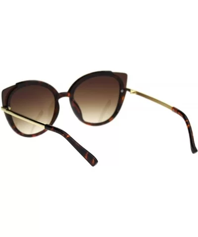 Womens Exposed Cat Eye Tip Large Cat Eye Designer Sunglasses - Tortoise Brown - C818QY905OS $8.89 Cat Eye