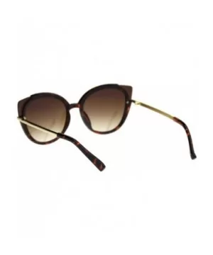 Womens Exposed Cat Eye Tip Large Cat Eye Designer Sunglasses - Tortoise Brown - C818QY905OS $8.89 Cat Eye