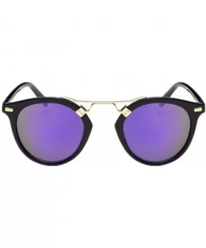 Women UV400 Vintage Eyewear Sunglasses Men Mirror Driving Sport Sun Glasses - Purple Lens - CY183IMWE8D $7.94 Semi-rimless