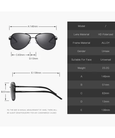 Polarized Aviator Sunglasses for Men Women Metal Frame Flat Top Sun Glasses UV Protection 63mm - Black - C718YZYDEW8 $10.80 O...