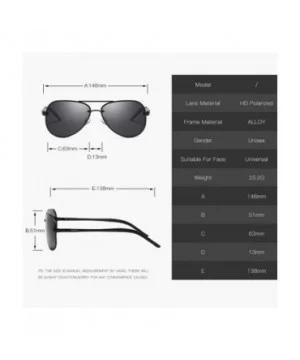 Polarized Aviator Sunglasses for Men Women Metal Frame Flat Top Sun Glasses UV Protection 63mm - Black - C718YZYDEW8 $10.80 O...