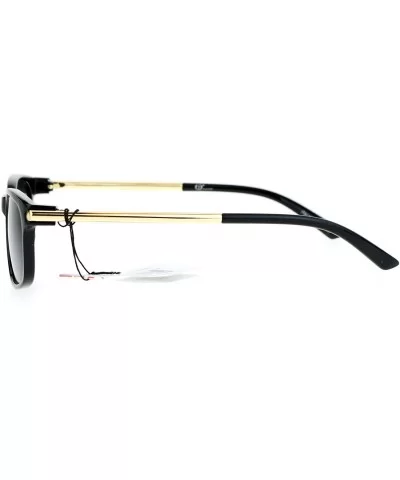 Metal Rod Arm Designer Fashion Narrow Rectangular Luxury Sunglasses - Black - C111YWUO8P9 $5.26 Rectangular