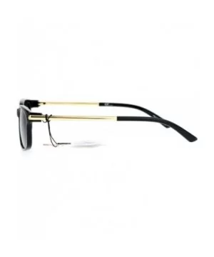 Metal Rod Arm Designer Fashion Narrow Rectangular Luxury Sunglasses - Black - C111YWUO8P9 $5.26 Rectangular