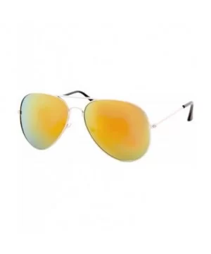 Vintage Mirror AVIATOR Sunglasses Metal Frame Double Bridge Trendy - C718G2H52ON $7.05 Sport