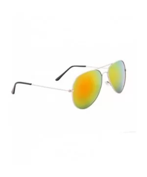 Vintage Mirror AVIATOR Sunglasses Metal Frame Double Bridge Trendy - C718G2H52ON $7.05 Sport