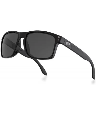 Italy made classic sunglasses corning real glass lens w. polarized option - Black / Grey Polarized(m) - C712O235I81 $46.99 Sq...