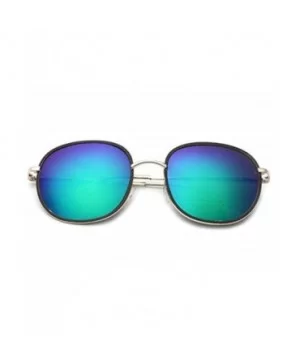 Retro Round Sunglasses for women metal Resin UV400 Sunglasses - Gold Green - CM18T2TLO4N $12.15 Sport