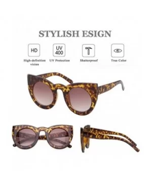 Vintage Cat Eye Sunglasses for Women Oversized Trend Sun Glasses - Leopard Frame Brown Lens - C9196U5C95I $6.78 Oversized