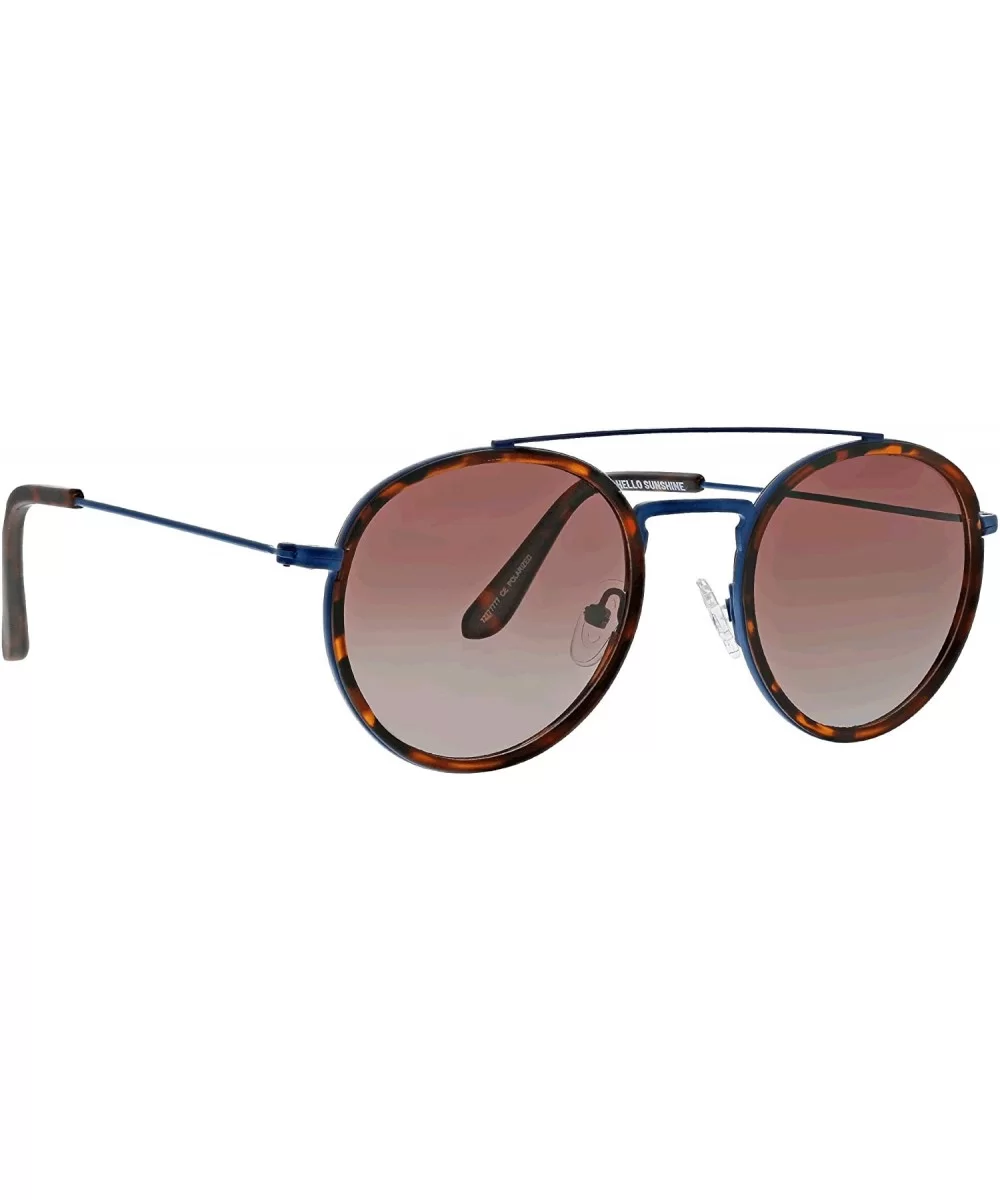 Grand Canyon Polarized Aviator Sunglasses- Tortoise Blue- 51 - CW193WU4MZ7 $23.46 Round