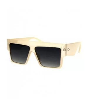 Flat Top Square Sunglasses Womens Modern Fashion Boyfriend Shades UV 400 - Beige - CG18O8UMTO6 $7.94 Square