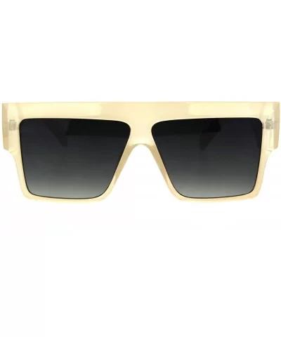 Flat Top Square Sunglasses Womens Modern Fashion Boyfriend Shades UV 400 - Beige - CG18O8UMTO6 $7.94 Square