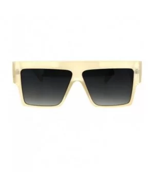 Flat Top Square Sunglasses Womens Modern Fashion Boyfriend Shades UV 400 - Beige - CG18O8UMTO6 $7.94 Square