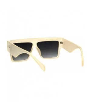 Flat Top Square Sunglasses Womens Modern Fashion Boyfriend Shades UV 400 - Beige - CG18O8UMTO6 $7.94 Square