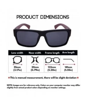 Square Bamboo Polarized Sunglasses 540894BM-P - Matte Black+brown - CG12NTXCHSR $8.48 Square