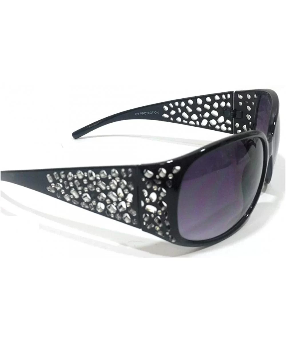 Painted Bling Womens Fashion Ladies Sunglasses - Black - CT18IMDKMG8 $10.69 Rectangular