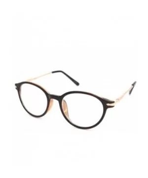 shoolboy Round fullRim Lightweight Reading Glasses - A1 Shiny Dark Brown Gold - CZ18AXQTEUW $13.95 Round