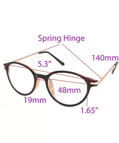 shoolboy Round fullRim Lightweight Reading Glasses - A1 Shiny Dark Brown Gold - CZ18AXQTEUW $13.95 Round