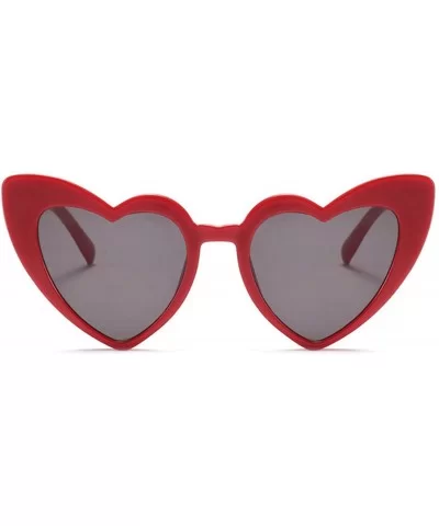 Vintage Sunglass Fashion Love Heart Sunglasses Women Cute Sexy Retro Cat Eye Cheap Red Female - C5 - CD198AHX6HW $31.19 Cat Eye