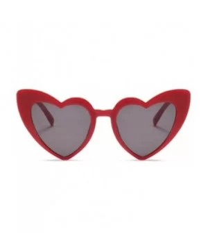 Vintage Sunglass Fashion Love Heart Sunglasses Women Cute Sexy Retro Cat Eye Cheap Red Female - C5 - CD198AHX6HW $31.19 Cat Eye