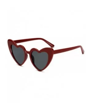 Vintage Sunglass Fashion Love Heart Sunglasses Women Cute Sexy Retro Cat Eye Cheap Red Female - C5 - CD198AHX6HW $31.19 Cat Eye