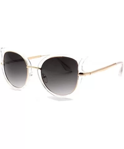 1 Pcs Retro Large Sexy Cat Eye Sunglasses Gold Metal Arm UV Protect - Choose Color - Clear - C718NR7LWYD $11.57 Cat Eye