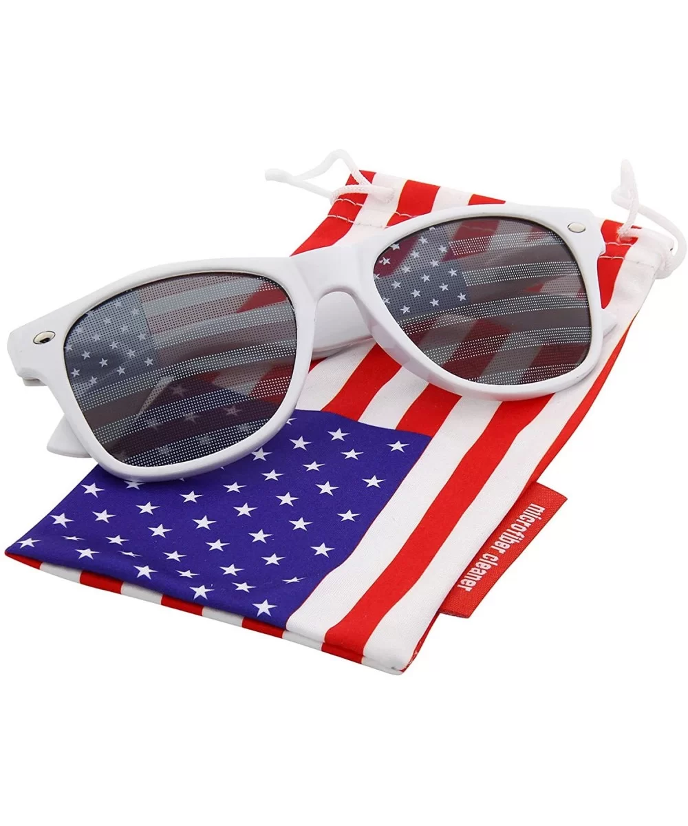 American Flag Sunglasses Classic USA Large Adult Size UV400 - White - C411YY2HU1T $5.42 Aviator