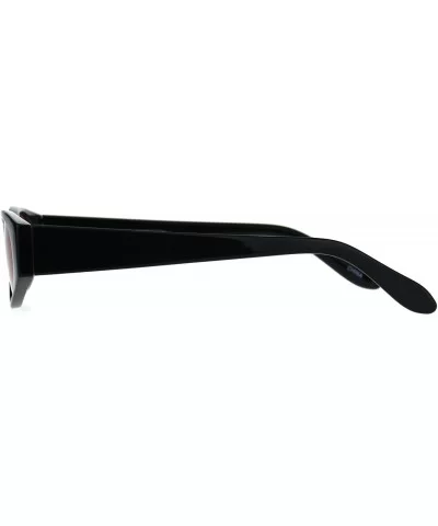 Womens Mod Narrow Rectangle Pop Color Oval Lens Plastic Sunglasses - Red - CE180KR2NXN $8.45 Oval