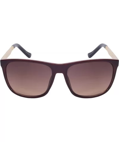 Modern Horned Rim Sunglasses with Two Tone Ocean Lens 541000-OCR - Brown-wood - CS128P9I62X $7.01 Wayfarer