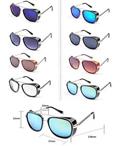 Men and women windproof sunglasses retro personality square sunglasses - C2 - CL18ELAHZ7Q $7.19 Square