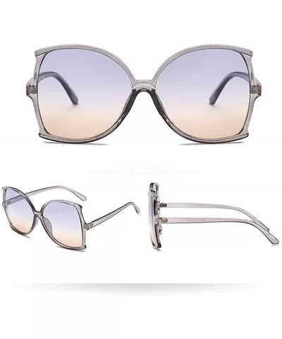 Women Man Vintage Big Frame Sunglasses Irregular Shape Colorful Sunglasses Eyewear Retro Unisex - D - CD18SNZUULW $7.32 Wrap