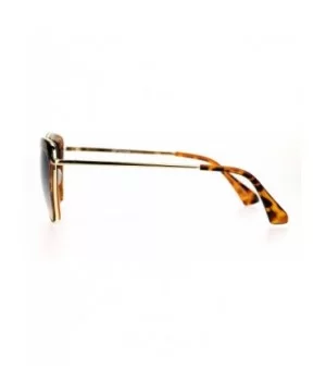 Retro Half Rim Brow Boyfriend Rectangular Sunglasses - Tortoise - CB127A9V751 $9.94 Rectangular