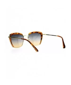 Retro Half Rim Brow Boyfriend Rectangular Sunglasses - Tortoise - CB127A9V751 $9.94 Rectangular