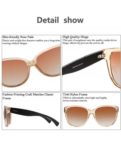 Polarized Fashion Sunglasses for Women's Cat Eye Retro Ultra Light Lens TR90 Frame JE003 - C918CSYXSDG $12.06 Cat Eye