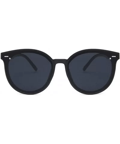 Unisex Sunglasses Retro Bright Black Grey Drive Holiday Oval Non-Polarized UV400 - CK18RLX3K57 $6.64 Oval