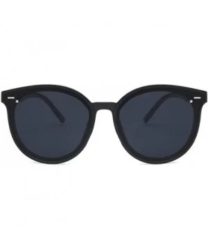 Unisex Sunglasses Retro Bright Black Grey Drive Holiday Oval Non-Polarized UV400 - CK18RLX3K57 $6.64 Oval