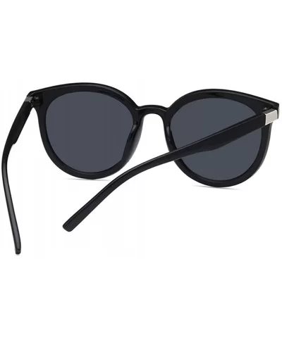 Unisex Sunglasses Retro Bright Black Grey Drive Holiday Oval Non-Polarized UV400 - CK18RLX3K57 $6.64 Oval